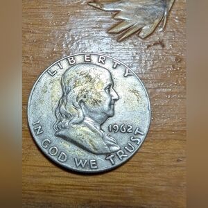 Silver Franklin Half Dollar 1962 - DDR error - see photos - offers welcome!